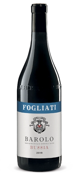 Bottle of the Poderi Fogliati Bussia wine.
